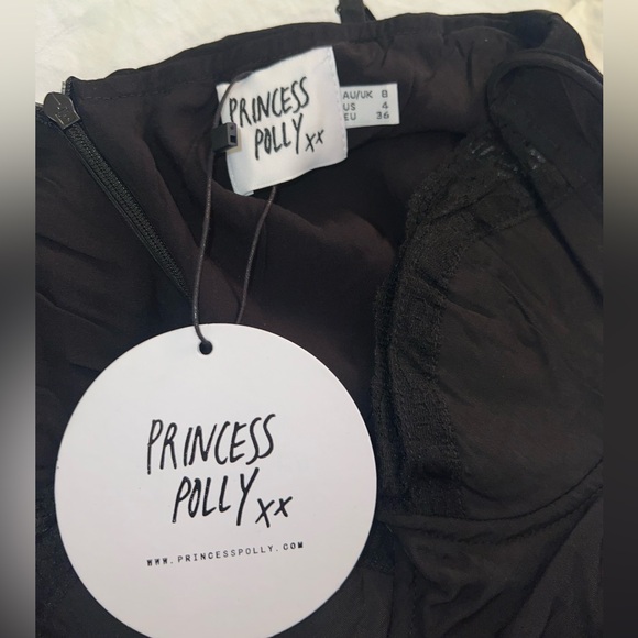 Princess Polly Hazel Cut Out Mini Dress Black Tall - US 4 - Picture 4 of 5